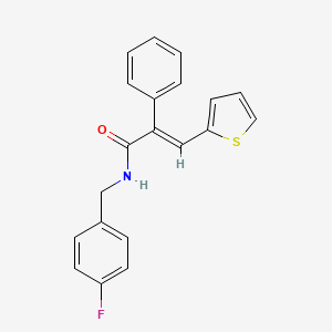 molecular formula C20H16FNOS B2513231 (E)-N-(4-fluorobenzyl)-2-phenyl-3-(2-thienyl)-2-propenamide CAS No. 478078-65-8