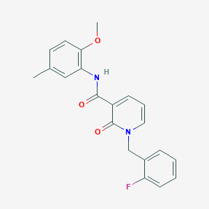 molecular formula C21H19FN2O3 B2513242 1-(2-fluorobenzyl)-N-(2-methoxy-5-methylphenyl)-2-oxo-1,2-dihydropyridine-3-carboxamide CAS No. 941910-23-2