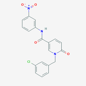 molecular formula C19H14ClN3O4 B2513248 1-[(3-chlorophenyl)methyl]-N-(3-nitrophenyl)-6-oxopyridine-3-carboxamide CAS No. 941973-70-2
