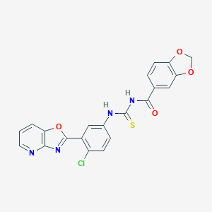 N-{[4-chloro-3-([1,3]oxazolo[4,5-b]pyridin-2-yl)phenyl]carbamothioyl}-1,3-benzodioxole-5-carboxamide