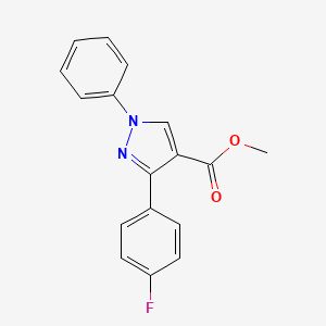 molecular formula C17H13FN2O2 B2513252 3-(4-氟苯基)-1-苯基-1H-吡唑-4-甲酸甲酯 CAS No. 372490-42-1