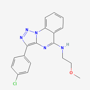 molecular formula C18H16ClN5O B2513257 3-(4-chlorophenyl)-N-(2-methoxyethyl)triazolo[1,5-a]quinazolin-5-amine CAS No. 866345-55-3