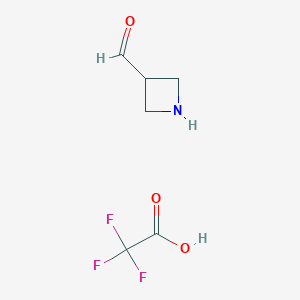 molecular formula C6H8F3NO3 B2513259 Azetidine-3-carbaldehyde;2,2,2-trifluoroacetic acid CAS No. 2287310-47-6