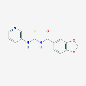 molecular formula C14H11N3O3S B251326 N-(pyridin-3-ylcarbamothioyl)-1,3-benzodioxole-5-carboxamide 