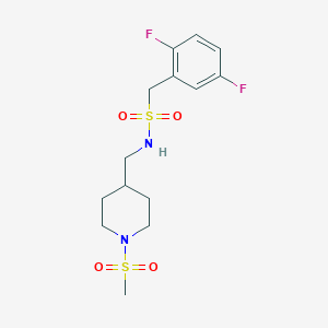 molecular formula C14H20F2N2O4S2 B2513270 1-(2,5-difluorophenyl)-N-((1-(methylsulfonyl)piperidin-4-yl)methyl)methanesulfonamide CAS No. 1396636-87-5