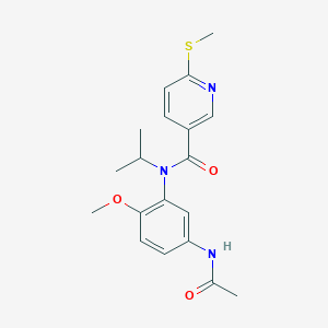 N-(5-acetamido-2-methoxyphenyl)-6-(methylsulfanyl)-N-(propan-2-yl)pyridine-3-carboxamide