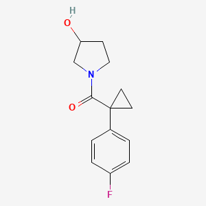 [1-(4-Fluorophenyl)cyclopropyl]-(3-hydroxypyrrolidin-1-yl)methanone