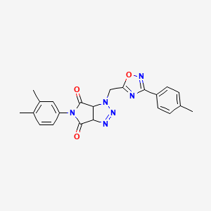 5-(3,4-dimethylphenyl)-1-((3-(p-tolyl)-1,2,4-oxadiazol-5-yl)methyl)-1,6a-dihydropyrrolo[3,4-d][1,2,3]triazole-4,6(3aH,5H)-dione