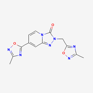 molecular formula C13H11N7O3 B2513284 7-(3-methyl-1,2,4-oxadiazol-5-yl)-2-[(3-methyl-1,2,4-oxadiazol-5-yl)methyl][1,2,4]triazolo[4,3-a]pyridin-3(2H)-one CAS No. 1396637-32-3