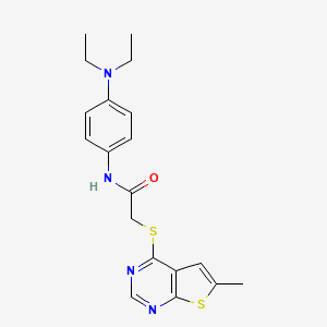 N-[4-(diethylamino)phenyl]-2-(6-methylthieno[2,3-d]pyrimidin-4-yl)sulfanylacetamide