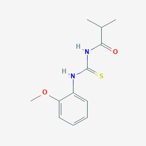 molecular formula C12H16N2O2S B2513290 N-{[(2-methoxyphenyl)amino]carbonothioyl}-2-methylpropanamide CAS No. 380207-59-0