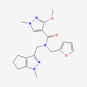 N-(furan-2-ylmethyl)-3-methoxy-1-methyl-N-((1-methyl-1,4,5,6-tetrahydrocyclopenta[c]pyrazol-3-yl)methyl)-1H-pyrazole-4-carboxamide