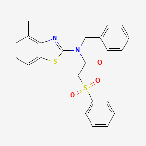 molecular formula C23H20N2O3S2 B2513302 N-benzyl-N-(4-methylbenzo[d]thiazol-2-yl)-2-(phenylsulfonyl)acetamide CAS No. 899963-62-3