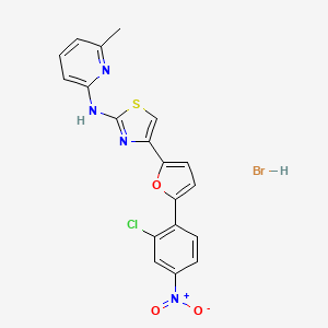 molecular formula C19H14BrClN4O3S B2513303 4-(5-(2-chloro-4-nitrophenyl)furan-2-yl)-N-(6-methylpyridin-2-yl)thiazol-2-amine hydrobromide CAS No. 1025759-71-0