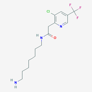molecular formula C15H21ClF3N3O B2513305 N-(7-aminoheptyl)-2-[3-chloro-5-(trifluoromethyl)-2-pyridinyl]acetamide CAS No. 882747-18-4