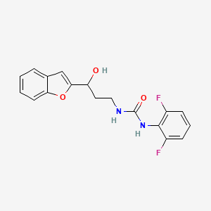 molecular formula C18H16F2N2O3 B2513306 1-(3-(Benzofuran-2-yl)-3-hydroxypropyl)-3-(2,6-difluorophenyl)urea CAS No. 1448054-84-9