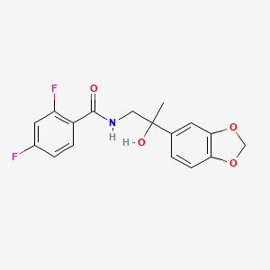 molecular formula C17H15F2NO4 B2513311 N-(2-(苯并[d][1,3]二氧杂环-5-基)-2-羟基丙基)-2,4-二氟苯甲酰胺 CAS No. 1396772-41-0
