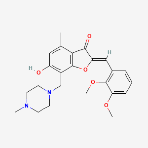 molecular formula C24H28N2O5 B2513316 (Z)-2-(2,3-dimethoxybenzylidene)-6-hydroxy-4-methyl-7-((4-methylpiperazin-1-yl)methyl)benzofuran-3(2H)-one CAS No. 903200-14-6