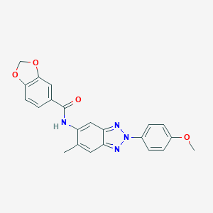 molecular formula C22H18N4O4 B251332 N-[2-(4-methoxyphenyl)-6-methyl-2H-1,2,3-benzotriazol-5-yl]-1,3-benzodioxole-5-carboxamide 