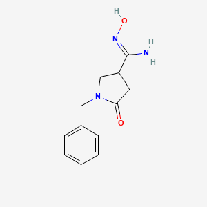 molecular formula C13H17N3O2 B2513322 N'-hydroxy-1-(4-methylbenzyl)-5-oxopyrrolidine-3-carboximidamide CAS No. 2067552-92-3