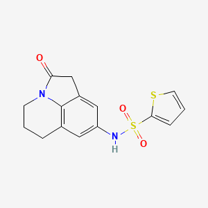 molecular formula C15H14N2O3S2 B2513333 N-(2-oxo-2,4,5,6-tetrahydro-1H-pyrrolo[3,2,1-ij]quinolin-8-yl)thiophene-2-sulfonamide CAS No. 903335-08-0