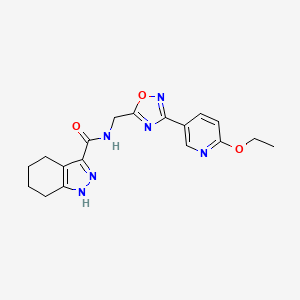 molecular formula C18H20N6O3 B2513334 N-((3-(6-ethoxypyridin-3-yl)-1,2,4-oxadiazol-5-yl)methyl)-4,5,6,7-tetrahydro-1H-indazole-3-carboxamide CAS No. 2034602-19-0