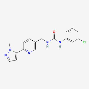 molecular formula C17H16ClN5O B2513335 1-(3-氯苯基)-3-((6-(1-甲基-1H-吡唑-5-基)吡啶-3-基)甲基)脲 CAS No. 2034464-83-8