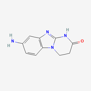 molecular formula C10H10N4O B2513338 8-Amino-3,4-dihydro-1H-pyrimido[1,2-a]benzimidazol-2-one CAS No. 1368315-17-6