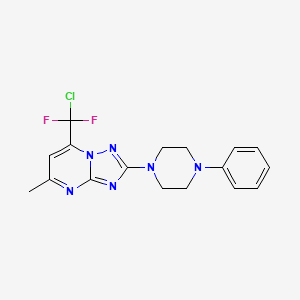 molecular formula C17H17ClF2N6 B2513340 7-[氯(二氟)甲基]-5-甲基-2-(4-苯基哌嗪基)[1,2,4]三唑并[1,5-a]嘧啶 CAS No. 691873-03-7