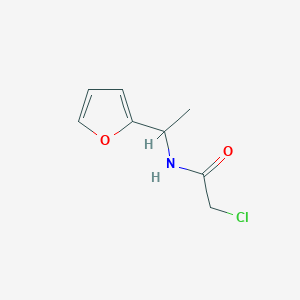 molecular formula C8H10ClNO2 B2513342 2-chloro-N-[1-(2-furyl)ethyl]acetamide CAS No. 923112-08-7
