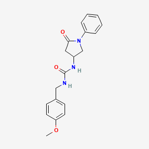 molecular formula C19H21N3O3 B2513343 1-(4-Methoxybenzyl)-3-(5-oxo-1-phenylpyrrolidin-3-yl)urea CAS No. 891089-14-8