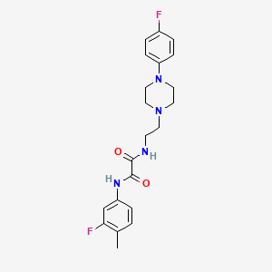 molecular formula C21H24F2N4O2 B2513347 N1-(3-fluoro-4-methylphenyl)-N2-(2-(4-(4-fluorophenyl)piperazin-1-yl)ethyl)oxalamide CAS No. 1049572-17-9