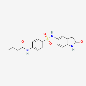 N-(4-(N-(2-oxoindolin-5-yl)sulfamoyl)phenyl)butyramide