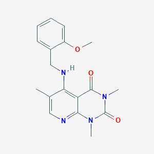 molecular formula C18H20N4O3 B2513364 5-((2-甲氧基苄基)氨基)-1,3,6-三甲基吡啶并[2,3-d]嘧啶-2,4(1H,3H)-二酮 CAS No. 941954-68-3