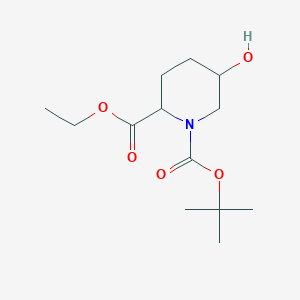 molecular formula C13H23NO5 B2513365 1-叔丁基 2-乙基 5-羟基哌啶-1,2-二羧酸酯 CAS No. 1785721-13-2
