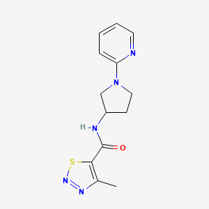 molecular formula C13H15N5OS B2513372 4-methyl-N-(1-(pyridin-2-yl)pyrrolidin-3-yl)-1,2,3-thiadiazole-5-carboxamide CAS No. 1795086-88-2