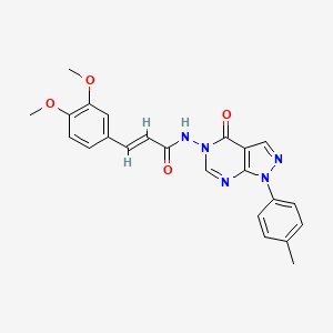 molecular formula C23H21N5O4 B2513377 (E)-3-(3,4-dimethoxyphenyl)-N-(4-oxo-1-(p-tolyl)-1H-pyrazolo[3,4-d]pyrimidin-5(4H)-yl)acrylamide CAS No. 946227-47-0
