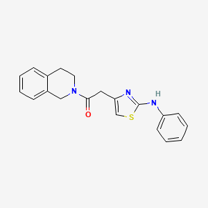 molecular formula C20H19N3OS B2513380 1-(3,4-dihydroisoquinolin-2(1H)-yl)-2-(2-(phenylamino)thiazol-4-yl)ethanone CAS No. 1105210-79-4