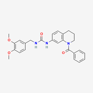 molecular formula C26H27N3O4 B2513381 1-(1-苯甲酰-1,2,3,4-四氢喹啉-7-基)-3-(3,4-二甲氧基苄基)脲 CAS No. 1203346-17-1