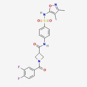molecular formula C22H20F2N4O5S B2513382 1-(3,4-difluorobenzoyl)-N-(4-(N-(3,4-dimethylisoxazol-5-yl)sulfamoyl)phenyl)azetidine-3-carboxamide CAS No. 1334375-72-2