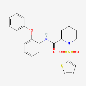 molecular formula C22H22N2O4S2 B2513389 N-(2-phenoxyphenyl)-1-(thiophen-2-ylsulfonyl)piperidine-2-carboxamide CAS No. 1097901-03-5