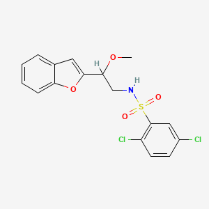 molecular formula C17H15Cl2NO4S B2513390 N-(2-(benzofuran-2-yl)-2-methoxyethyl)-2,5-dichlorobenzenesulfonamide CAS No. 2034609-07-7
