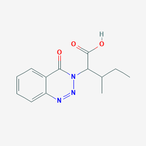 molecular formula C13H15N3O3 B2513395 3-methyl-2-(4-oxo-1,2,3-benzotriazin-3(4H)-yl)pentanoic acid CAS No. 1269061-72-4