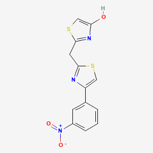 molecular formula C13H9N3O3S2 B2513403 2-{[4-(3-Nitrophenyl)-1,3-thiazol-2-yl]methyl}-1,3-thiazol-4-ol CAS No. 860651-32-7