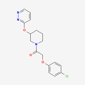 molecular formula C17H18ClN3O3 B2513404 2-(4-Chlorophenoxy)-1-(3-(pyridazin-3-yloxy)piperidin-1-yl)ethanone CAS No. 2034437-76-6