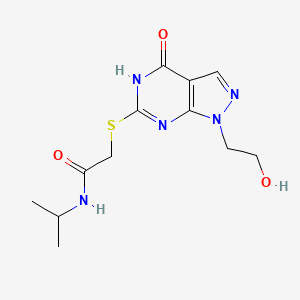 2-((1-(2-hydroxyethyl)-4-oxo-4,5-dihydro-1H-pyrazolo[3,4-d]pyrimidin-6-yl)thio)-N-isopropylacetamide