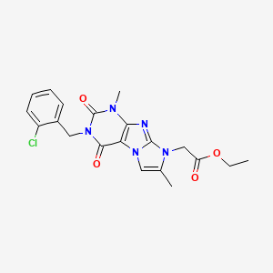 ethyl 2-(3-(2-chlorobenzyl)-1,7-dimethyl-2,4-dioxo-3,4-dihydro-1H-imidazo[2,1-f]purin-8(2H)-yl)acetate