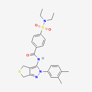 molecular formula C24H28N4O3S2 B2513414 4-(N,N-二乙基氨磺酰基)-N-(2-(3,4-二甲苯基)-4,6-二氢-2H-噻吩并[3,4-c]吡唑-3-基)苯甲酰胺 CAS No. 681269-81-8