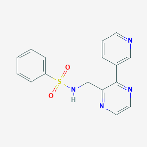 molecular formula C16H14N4O2S B2513437 N-((3-(吡啶-3-基)吡嗪-2-基)甲基)苯磺酰胺 CAS No. 2034563-22-7