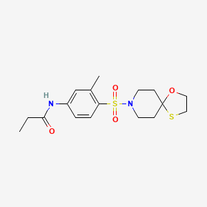 N-(4-(1-oxa-4-thia-8-azaspiro[4.5]decan-8-ylsulfonyl)-3-methylphenyl)propionamide